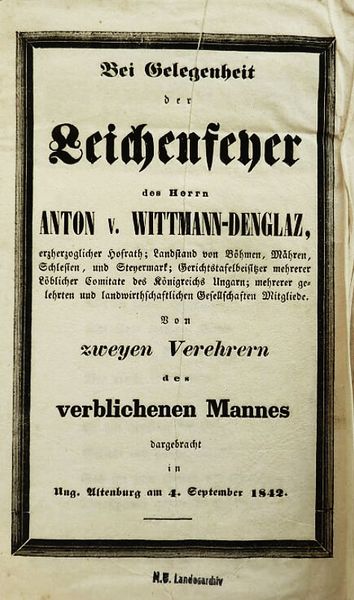 Datei:Anton-v-wittmann-denglaz-mosonmagyarovar-leichenfeier-4-9-1842 1.jpg