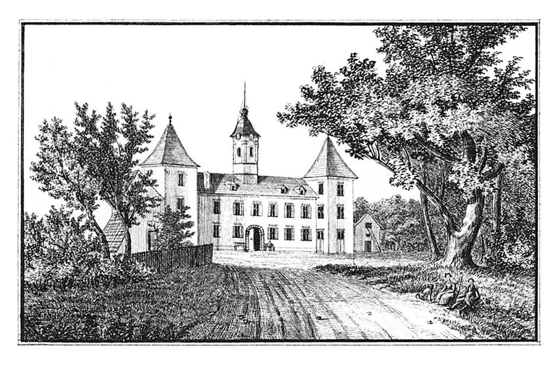 Datei:Schloss-Münichhofen-Etzersdorf-Rollsdorf-J-F-Kaiser-Lithografierte-Ansichten-der-Steiermark-1830.jpg